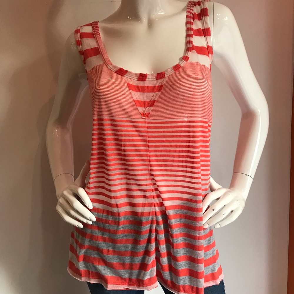 Semi-sheer striped tank top